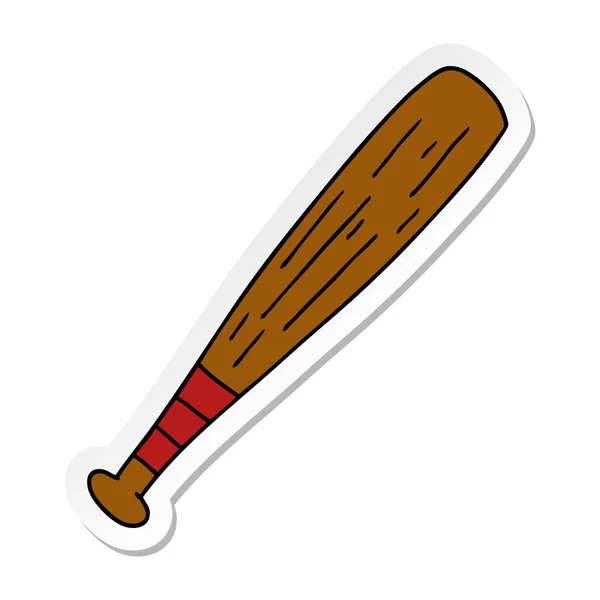 Elle Çizilmiş Etiket Çizgi Film Doodle Bir Beysbol Sopası — Stok Vektör