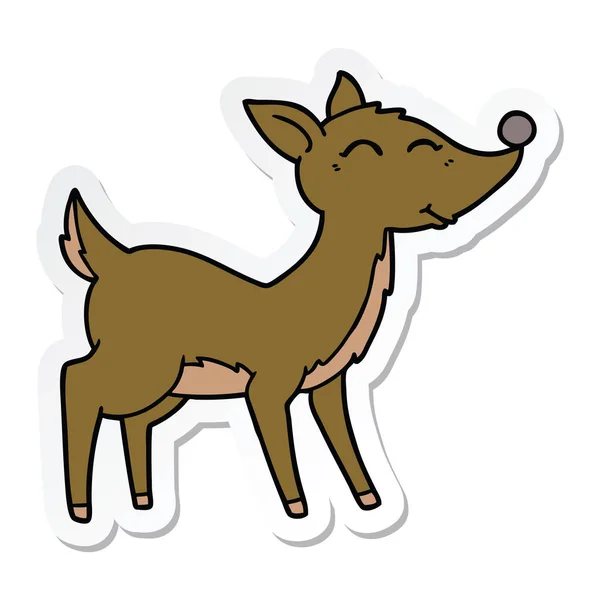 Etiqueta Cervo Desenho Animado —  Vetores de Stock