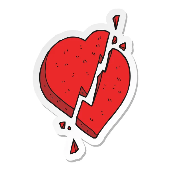 Sticker Cartoon Broken Heart Symbol — Stock Vector