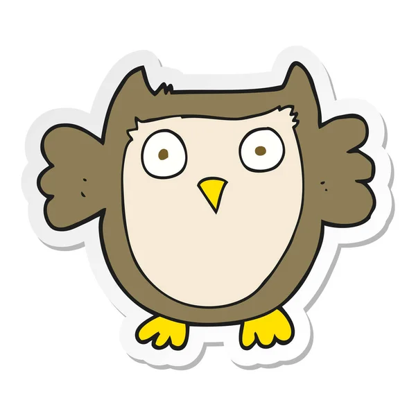 Sticker Van Een Cartoon Uil — Stockvector