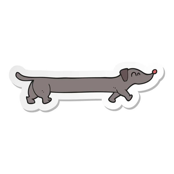 Etiqueta Dachshund Desenho Animado —  Vetores de Stock