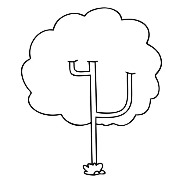 Quirky line drawing cartoon tree — Stock Vector