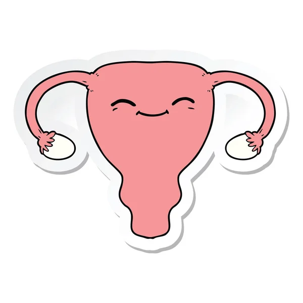 Autocollant Utérus Dessin Animé — Image vectorielle