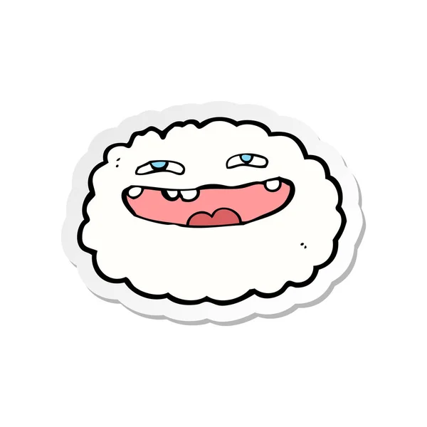 Sticker Happy Cartoon Cloud — Stock Vector