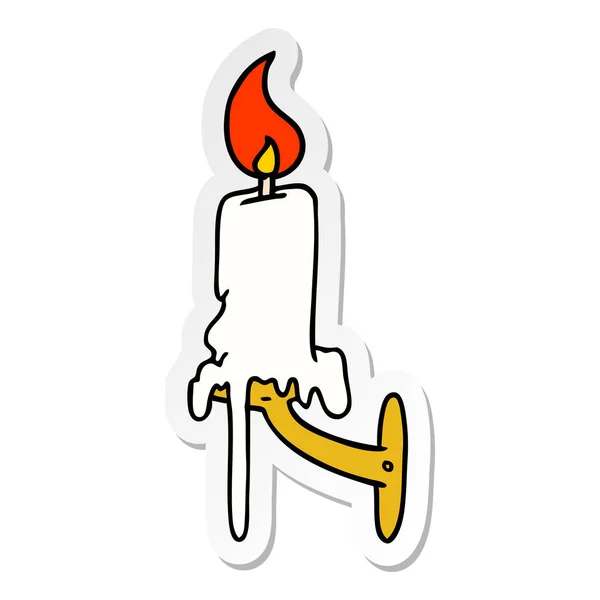 Hand Getekende Sticker Cartoon Doodle Van Een Kaars Stick — Stockvector