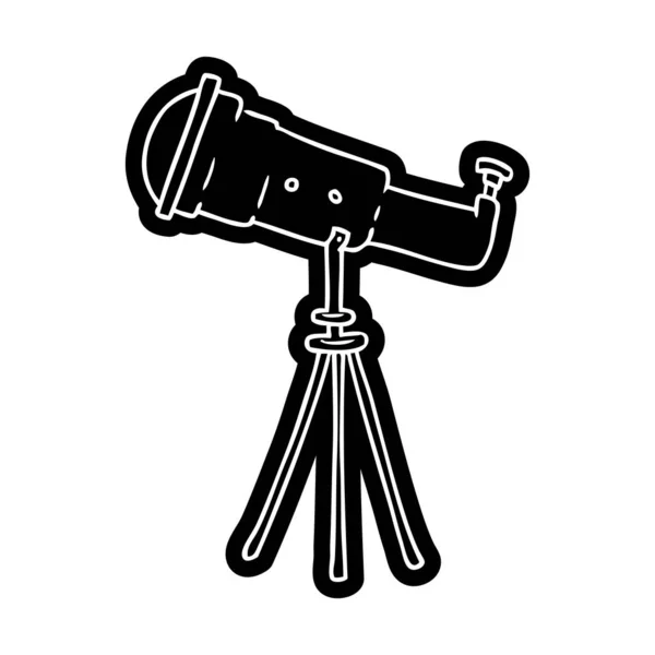 大型望遠鏡の漫画アイコン — ストックベクタ