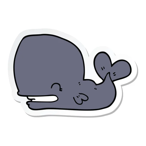 Sticker Cartoon Whale — Stock Vector