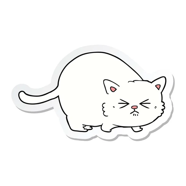 漫画怒っている猫のステッカー — ストックベクタ