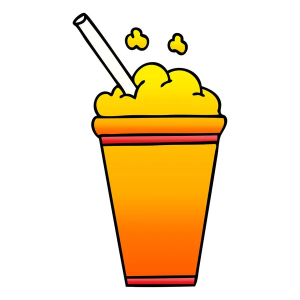 Eigenzinnige gradient grijs cartoon iced drankje — Stockvector