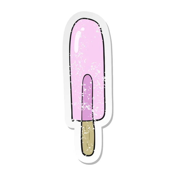 Distressed Sticker Cartoon Ice Lolly — Stock Vector