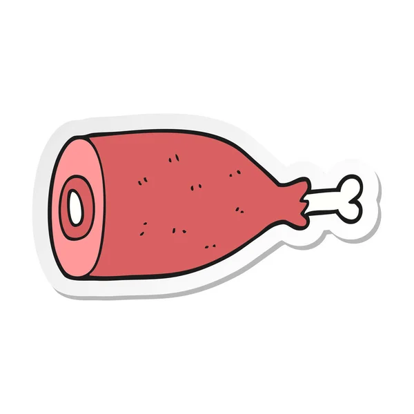 Sticker of a cartoon meat — Stock Vector