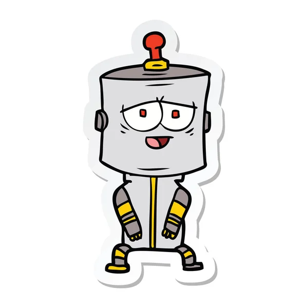 Sticker Van Robot Van Een Cartoon — Stockvector