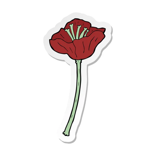 Autocollant Une Fleur Dessin Animé — Image vectorielle