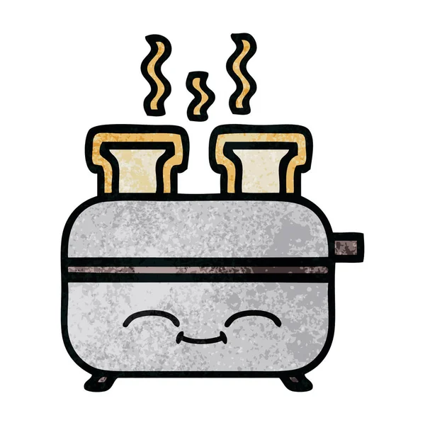 レトロなグランジ テクスチャ漫画 トースターの — ストックベクタ
