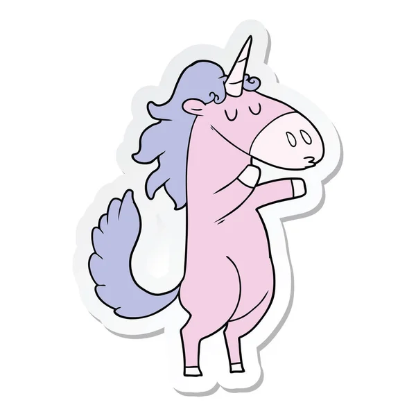 Pegatina de un unicornio de dibujos animados — Archivo Imágenes Vectoriales