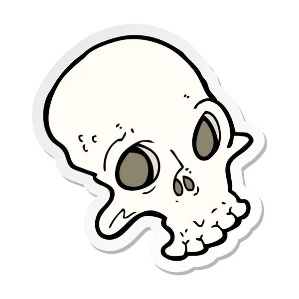 Sticker of a cartoon spooky skull — Stock Vector