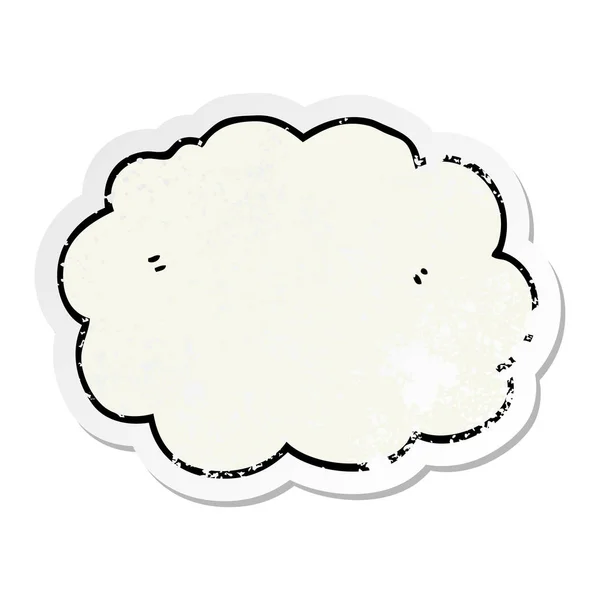 Distressed Sticker Cartoon Cloud — Stock Vector