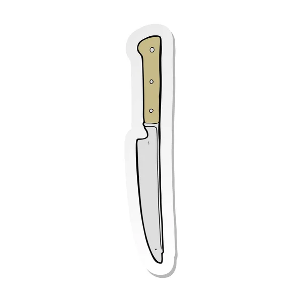 Pegatina de un cuchillo de cocina de dibujos animados — Vector de stock