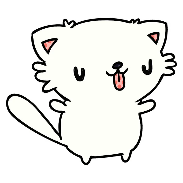 Desenho animado de gato kawaii bonito —  Vetores de Stock