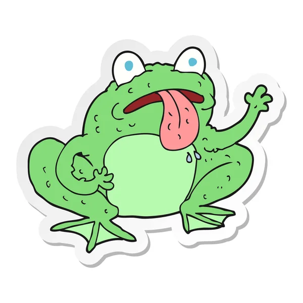 Sticker of a cartoon frog — Stock Vector