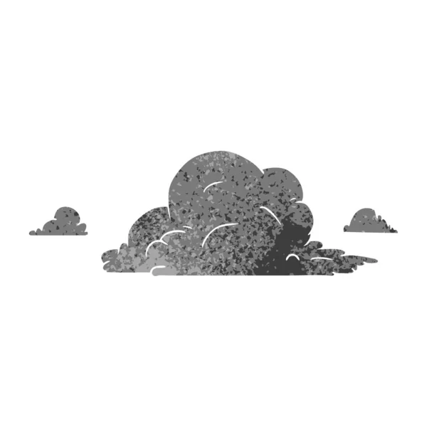 Retro-Cartoon-Doodle aus weißen großen Wolken — Stockvektor