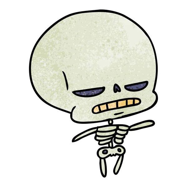 手绘纹理卡通怪异的卡瓦伊骨架 — 图库矢量图片