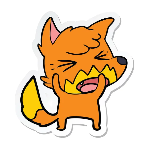 愤怒的卡通狐狸贴纸 — 图库矢量图片