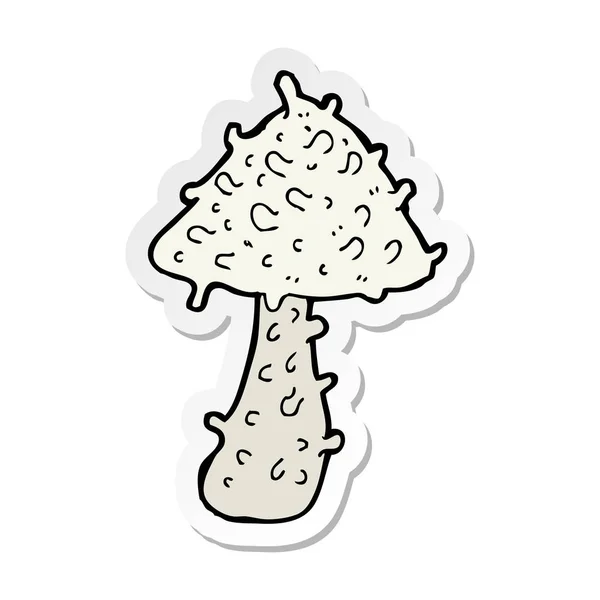 Sticker Cartoon Mushroom — Stock Vector