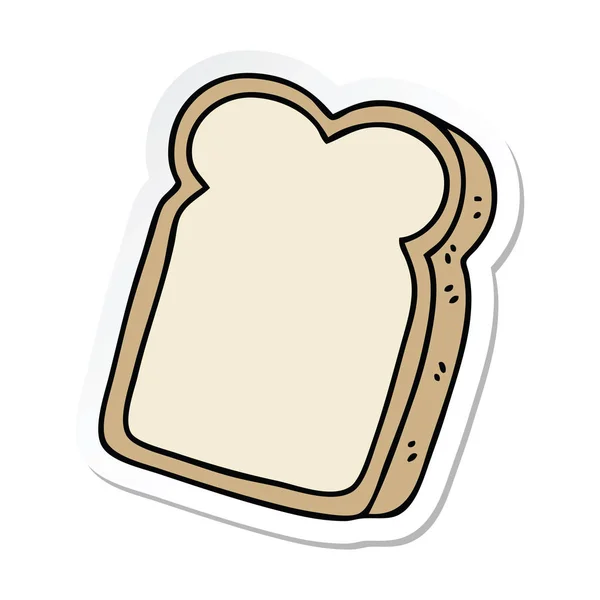 Aufkleber Einer Skurrilen Handgezeichneten Cartoon Scheibe Brot — Stockvektor