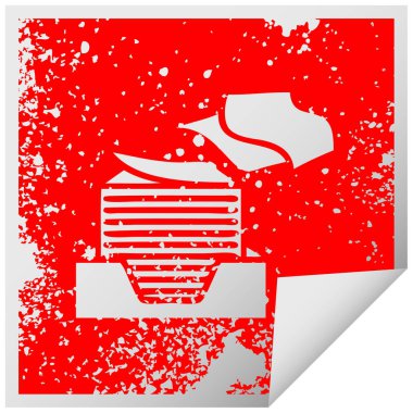 etiket sembol ofis kağıt yığını peeling sıkıntılı Meydanı