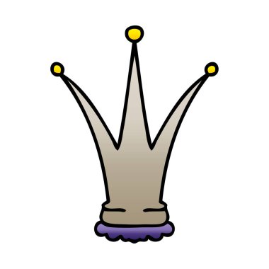 Degrade ilginç karikatür altın taç gölgeli