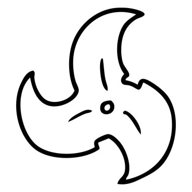 çizim için çizilmiş doodle tek Ninja yıldızı atma bir el