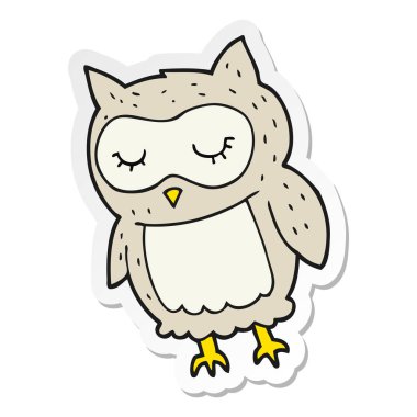 etiket bir karikatür baykuş