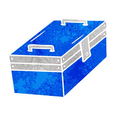 Retro karikatür doodle metal araç kutusu