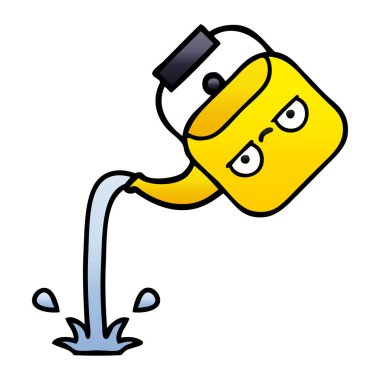 bir dökme Kettle degrade gölgeli çizgi film