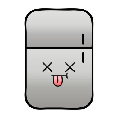 Degrade gölgeli karikatür buzdolabı derin dondurucu