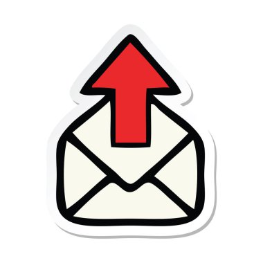 sevimli çizgi e-posta işareti etiket