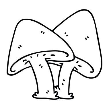 çizim için ilginç karikatür mantar