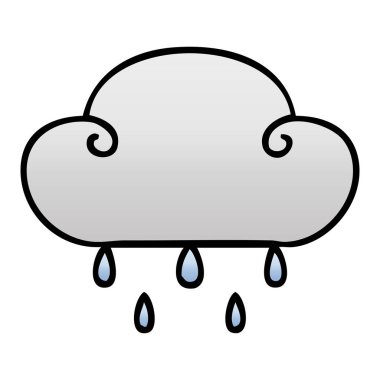 Degrade ilginç karikatür yağmur bulutu gölgeli