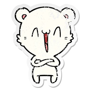 mutlu kutup ayısı karikatür sıkıntılı etiket