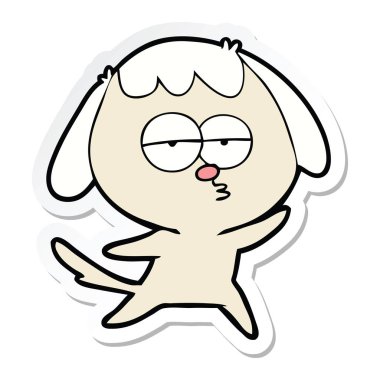 köpek etiket bir karikatür sıkılmış