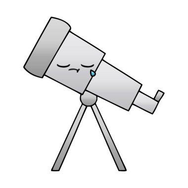 bir teleskop degrade gölgeli karikatür