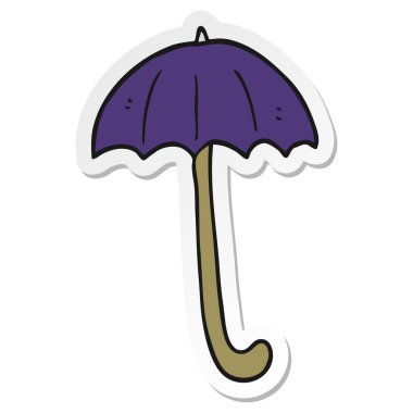 etiket bir karikatür şemsiye