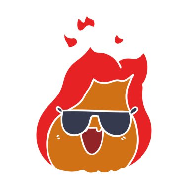 çizgi film kawaii alevler içinde tonları