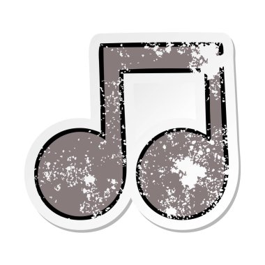 sevimli çizgi nota sıkıntılı etiket