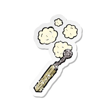 bir çizgi film yanık maçın Retro sıkıntılı etiket