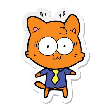 etiket bir karikatür kedi şaşırttı