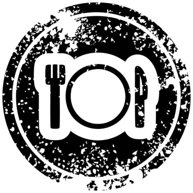 bıçak çatal ve plaka sıkıntılı simgesi simgesi