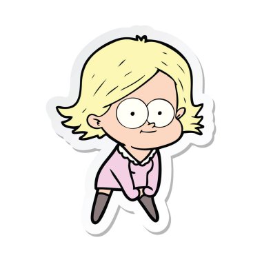 bir mutlu çizgi film kız etiketi