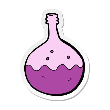 etiket kimyasallar köpüren bir karikatür